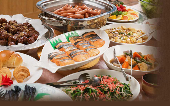 朝ごはんバイキング料理一例
